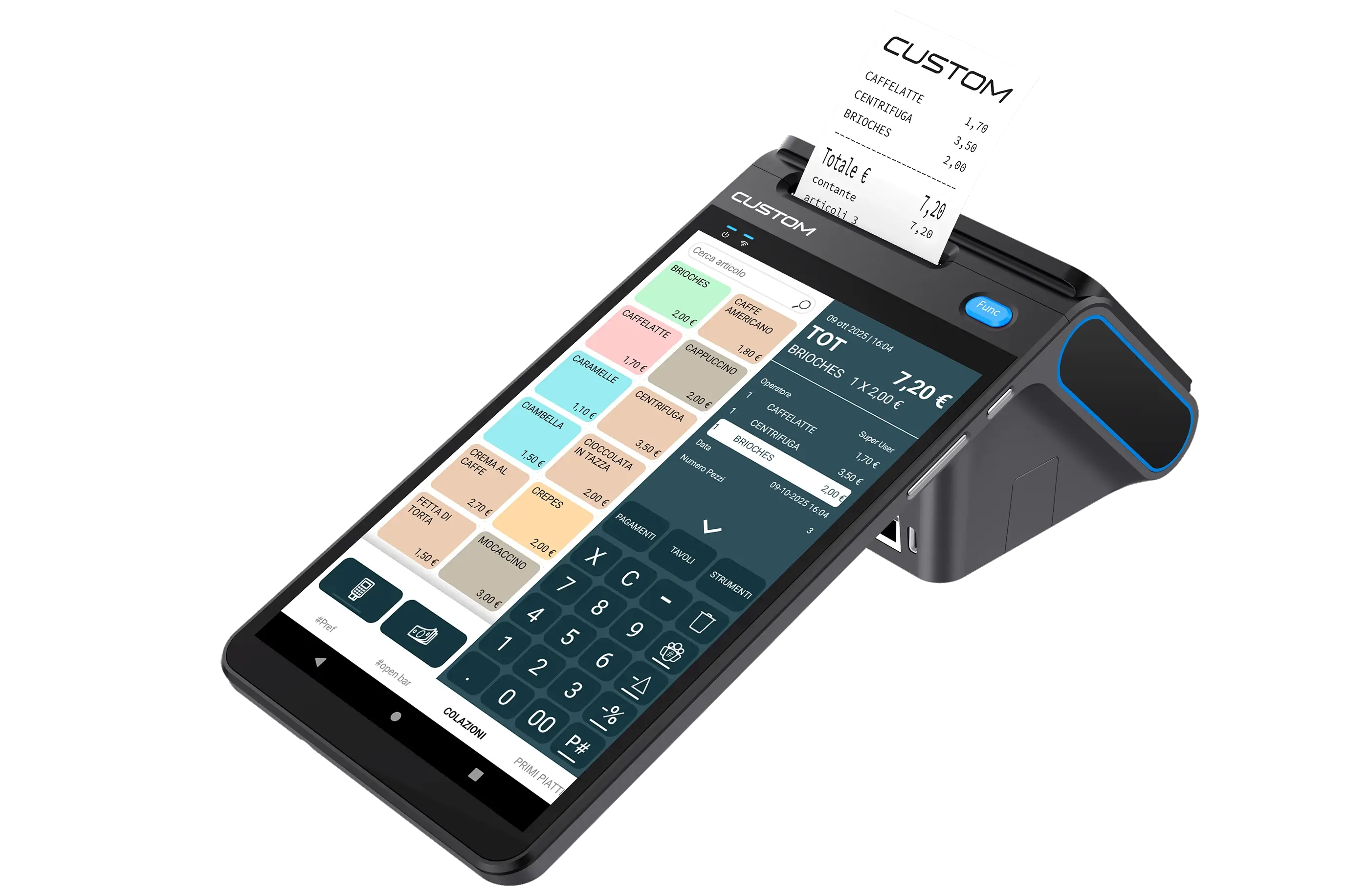 Custom Edge, sistemi di cassa — immagine del dispositivo per guide operative e procedure di assistenza EAR Roma