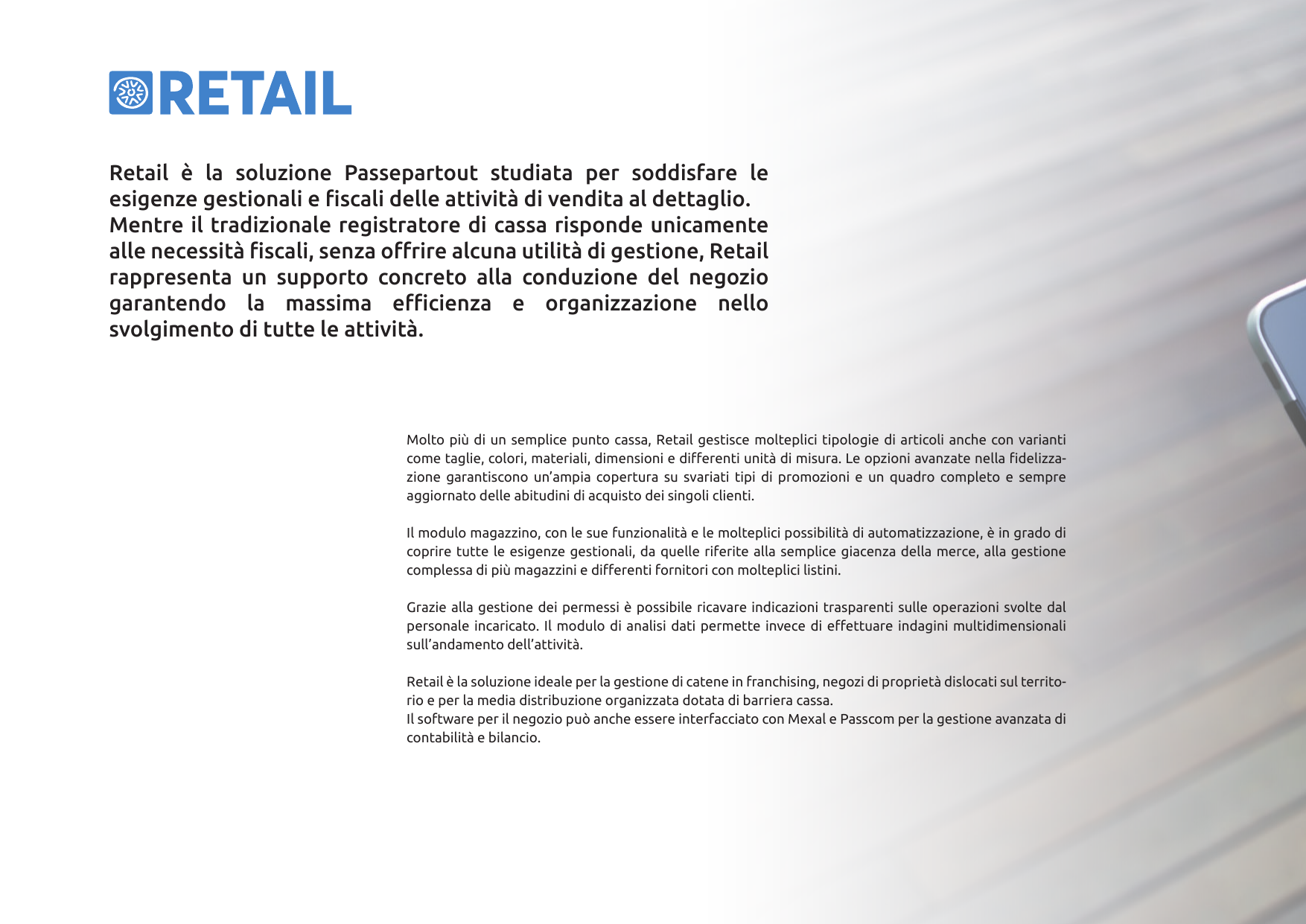 Brochure Passepartout Retail — funzionalità punto vendita